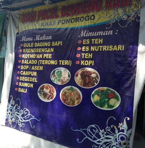 Menu at Nasi Pecel Dendeng Ragi "Khas Ponorogo", Surabaya