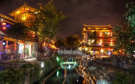 1680x1050 Resolution ancient city, lijiang, night 1680x1050 Resolution Wallpaper - Wallpapers Den