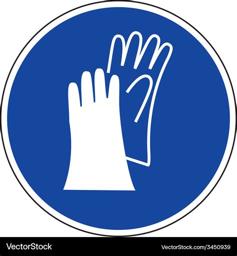 Protective gloves must be worn safety sign Vector Image