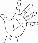 Hand Palm Coloring Hands Open Handprint Template Drawing Facing Pages  sketch template