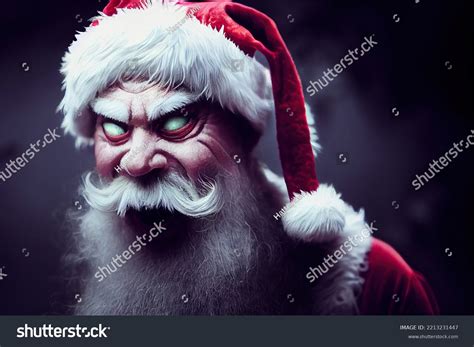 Scary Creepy Santa Claus White Eyes Stock Illustration 2213231447 ...