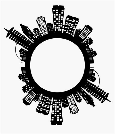 Skyline Ii Radial Big - City Skyline In A Circle, HD Png Download - kindpng