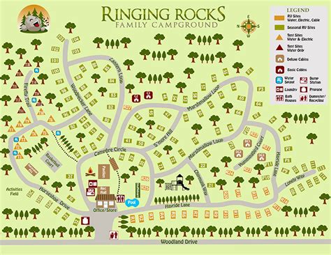 Ringing Rocks Family Campground - Campground Map & Rules