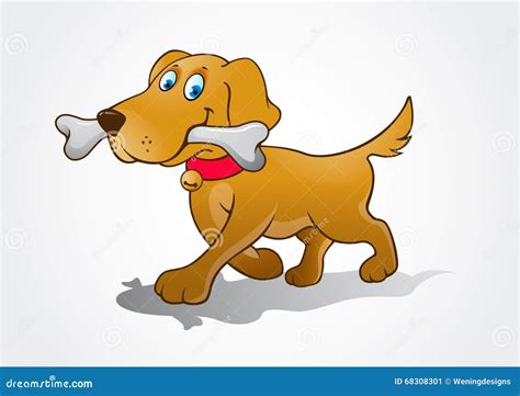 Cartoon dog stock vector. Image of eating, walking, retriever - 68308301