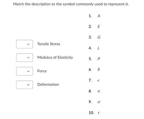 Solved Match the description to the symbol commonly used to | Chegg.com