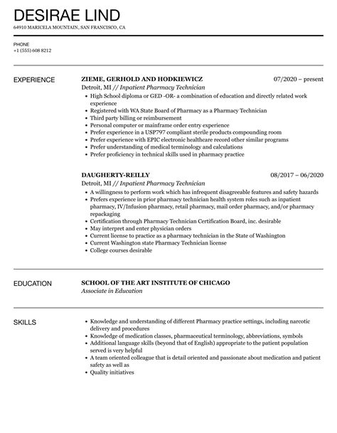 Pharmacy Technician Job Description For Resume - uolitudeupf