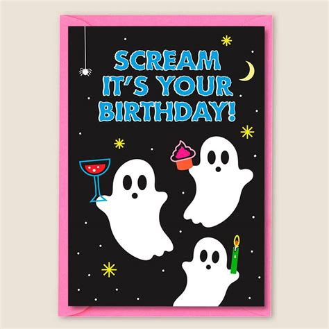 Ghost Scream Funny Cute Spooky Halloween Birthday Card By I AM A | notonthehighstreet.com