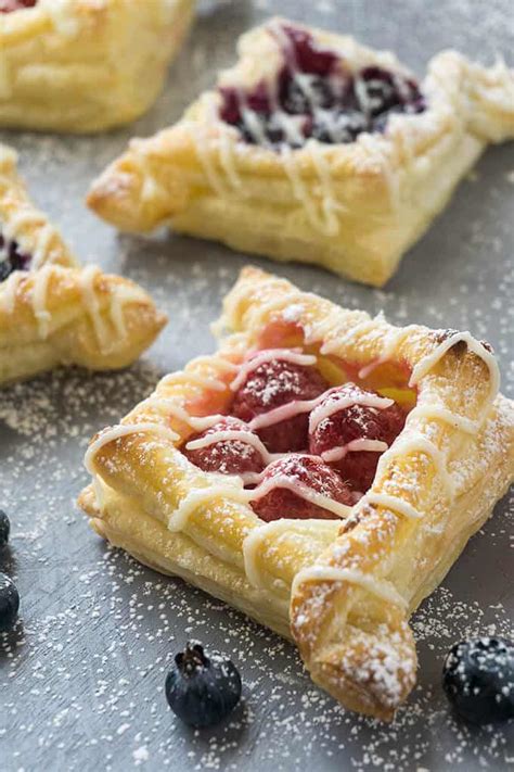 Berry and Cream Cheese Puff Pastries (Step by Step Photos) | Foodtasia