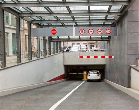 Entrance To the Underground Parking, European Town Stock Image - Image of landmark, cityscape ...