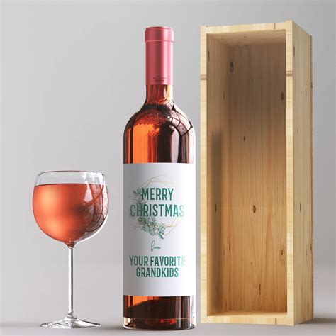 Personalized Merry Christmas Wine Labels - 4 Pack Business Gift Clients ...