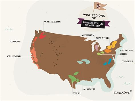 Wine Regions Map by EuroCave - USA by Camille HEURLEY on Dribbble