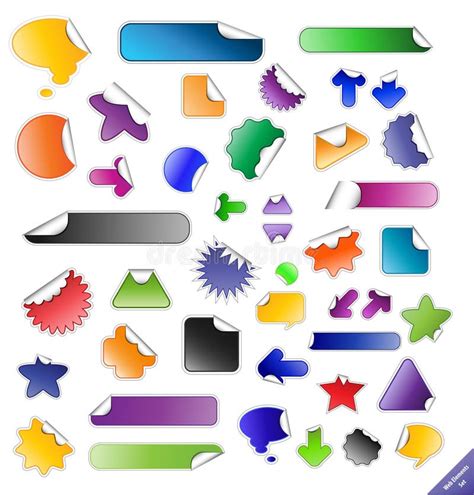 Sticky Vector Label Labels Sticker Set Design Tag Memo Note Paper Blank ...