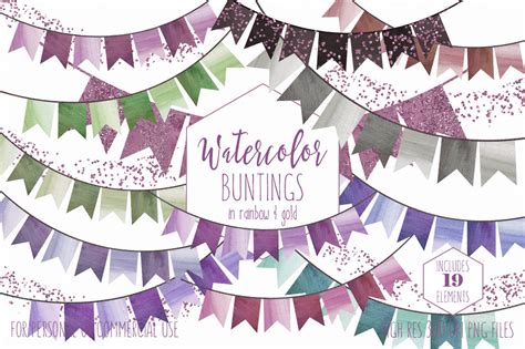 Wedding Party Bunting Flag Banners | Decorative Illustrations ...