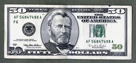 1996 Large Ulysses Grant Fifty Dollar Bill US Currency Paper - Etsy