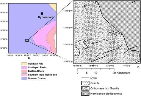 a. Study area shown within regional geological set up of southern India... | Download Scientific ...