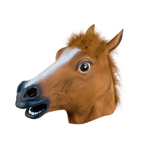 Halloween Creepy Fur Mane Latex Realistic Cool Costume Scary Horse Head Mask-in Party Masks from ...