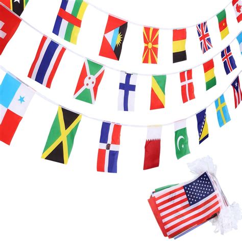 SATINIOR 200 Countries Flags International Flags Olympic World Flags Pennant Banner for Bar ...