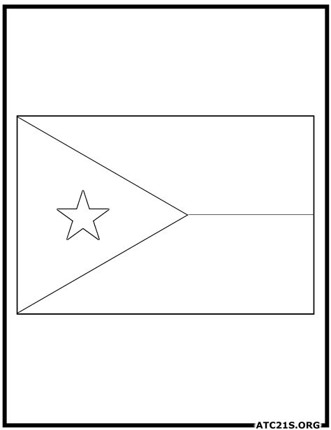 Djibouti Flag Coloring Page | ATC21S