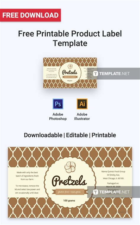 Free Printable Product Label Label Templates Designs With Food Product Labels Template ...