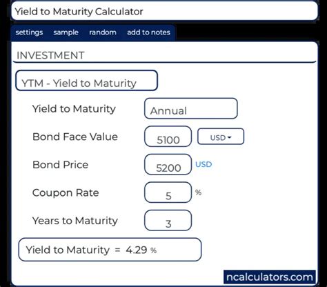 Yield to Maturity (YTM) Calculator