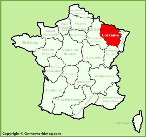 Lorraine location on the France map