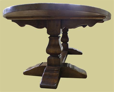 Large Oval Oak Pedestal Dining Table with Square Cut Legs