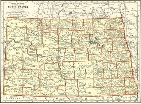 1935 Antique NORTH DAKOTA State Map Vintage Map of North Dakota 5741 | North dakota, Map, State map