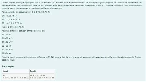 Solved Given a sequence of n (>=10) integers, not all the | Chegg.com