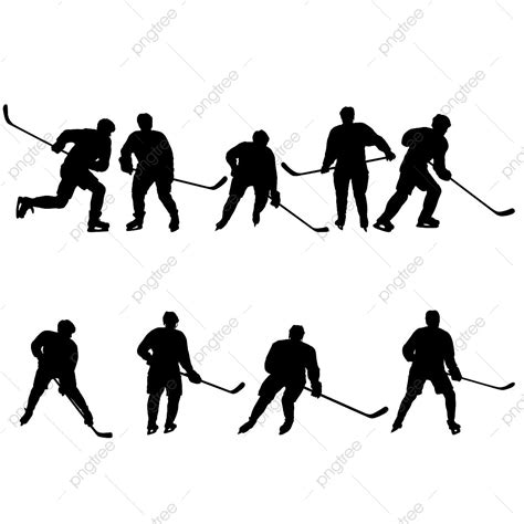 Kids Playing Hockey Clipart Silhouette