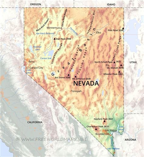 Geographical Map Of Nevada - World Map Wall Sticker