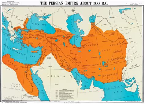 Map of the First Persian Empire (Achaemenid Empire) around 500 B.C ...