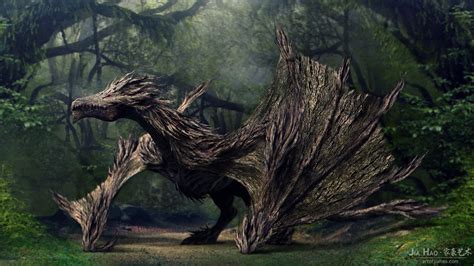 Wood Dragon, Hao's Creatures on ArtStation at https://www.artstation.com/artwork/LBNKr in 2021 ...