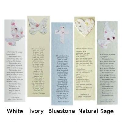 Personalized Memorial Bookmarks | Memorial Products | Cast Paper