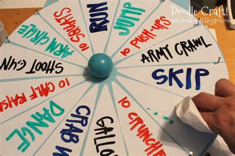 a hand holding a paper towel over a spinning wheel with words written ...