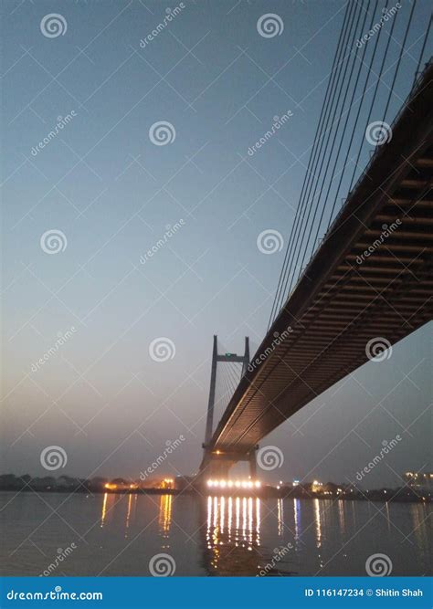 Kolkata bridge stock photo. Image of ganga, night, view - 116147234