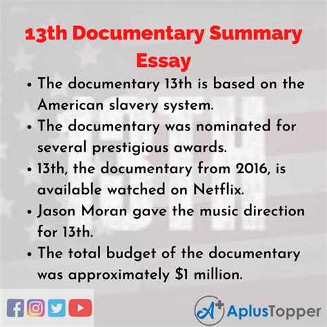 13th Documentary Summary Essay | Essay on 13th Documentary Summary for ...