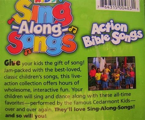 Cedarmont Kids Sing Long Songs Action Bible Songs VHS Video New | eBay