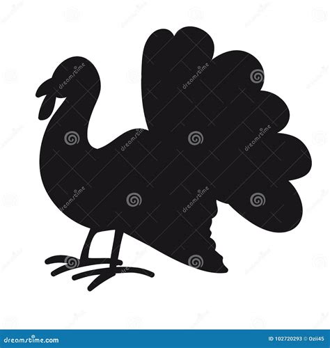 Turkey - Black Silhouette on a White Background. Stock Vector - Illustration of silhouette ...