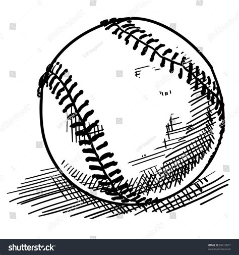 Doodle Style Baseball Sports Vector Illustration - 89819077 : Shutterstock