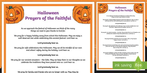 Halloween Prayer | Prayer of the Faithful | Primary Resource