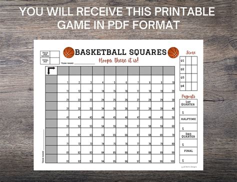 Basketball Squares Game for 2023 Basketball Tournament Fun - Etsy