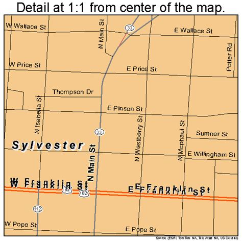 Sylvester Georgia Street Map 1375188