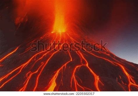 Eruption Krakatoa 1883 Volcano Lava Natural Stock Illustration 2235502317 | Shutterstock