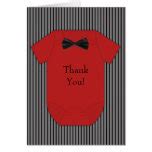 Black Blue Pinstripe Baby Boy Thank You Cards | Zazzle