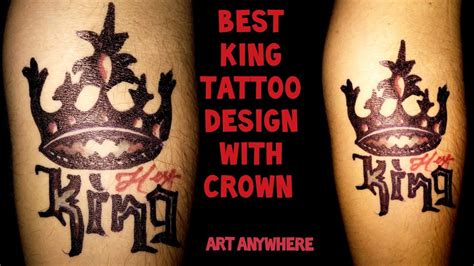 Best KING TATTOO with CROWN / How to make Crown Tattoo / King Tattoo ...