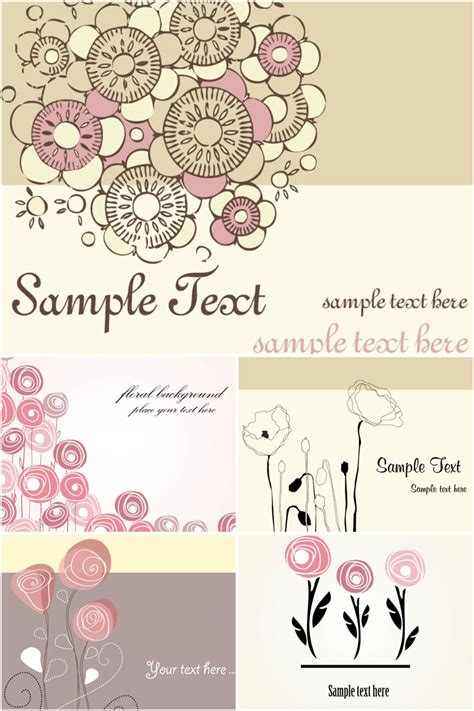 Greeting cards with flowers vector | Vector Graphics Blog