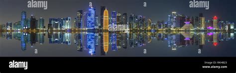 Doha Skyline Panorama Stock Photo - Alamy