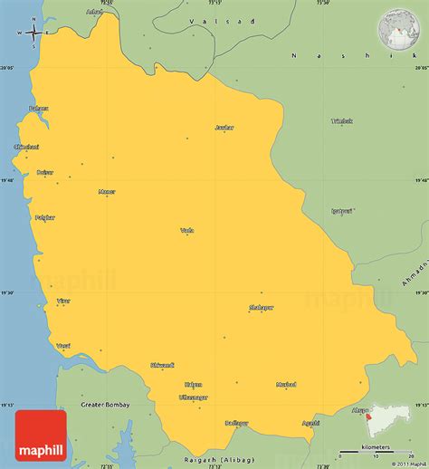 Savanna Style Simple Map of Thane