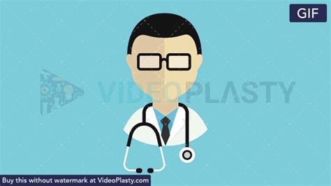 An icon of a male doctor with glasses and a stethoscope around his neck designed in flat design ...