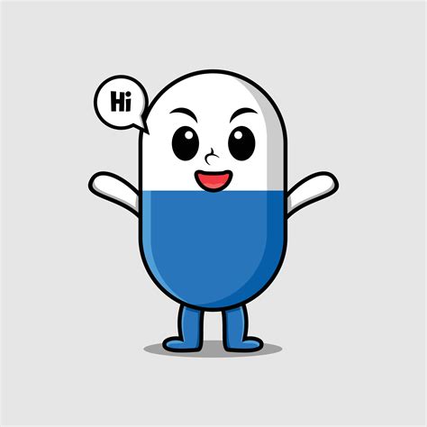 Cute cartoon capsule medicine character 8974965 Vector Art at Vecteezy